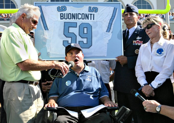 Nick, Marc and Terry return to The Citadel in 2006, two decades after Marc’s paralyzing accident.